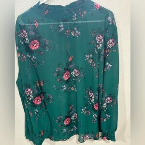 Floral Green sheer Blouse